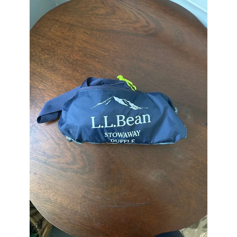 LL Bean Stowaway II Duffle Bag Bright Navy Packable Travel Gym Bag 512872